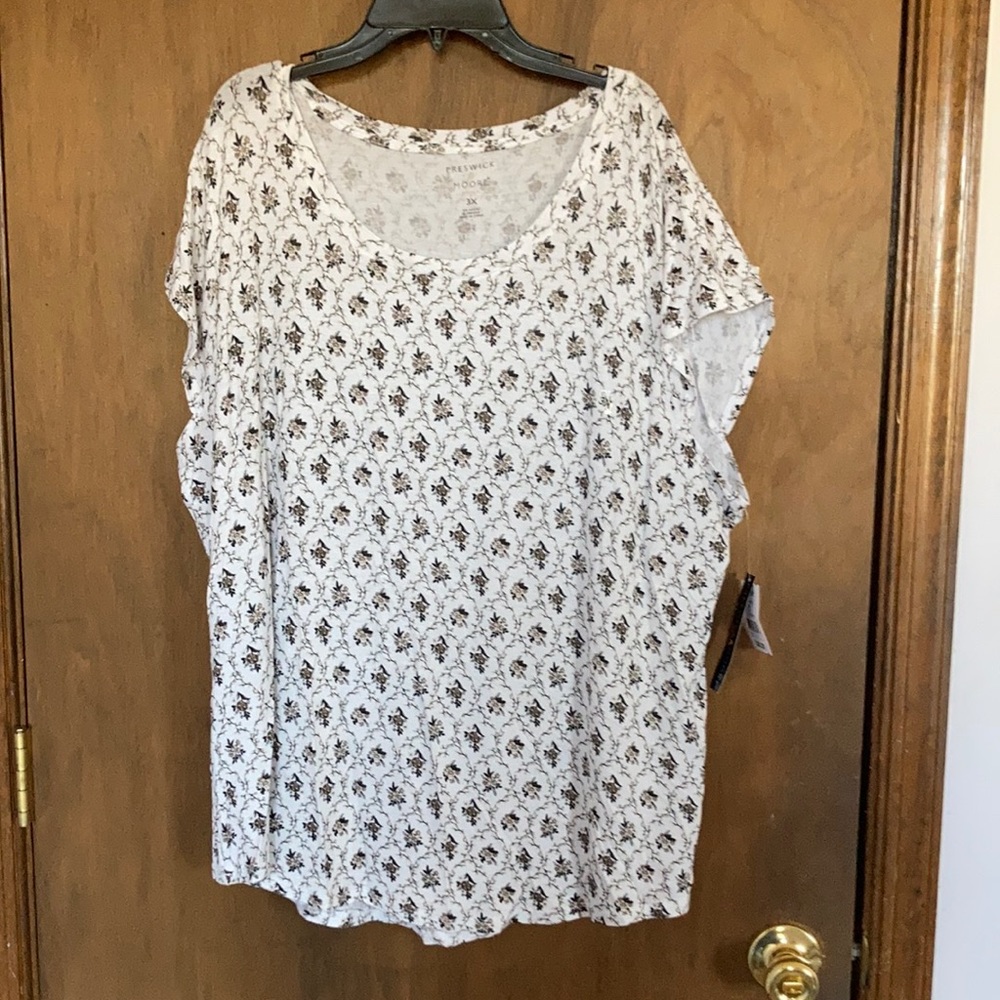 Preswick & Moore floral print top soft material w stretch 3X - Picture 9 of 14